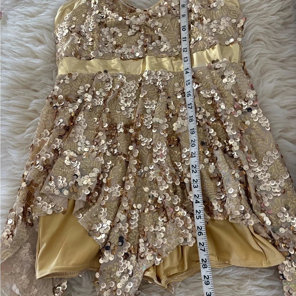 Sparkling Gold Sequin Jazz Hip Hop Dance Costume Dress/Shorts